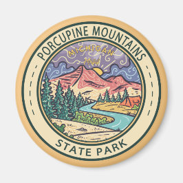 Aimant Porcupine Mountains State Park Michigan Badge