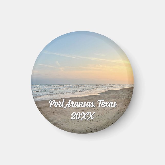 Aimant Port Aransas Beach Sunset Texas Photography (Devant)