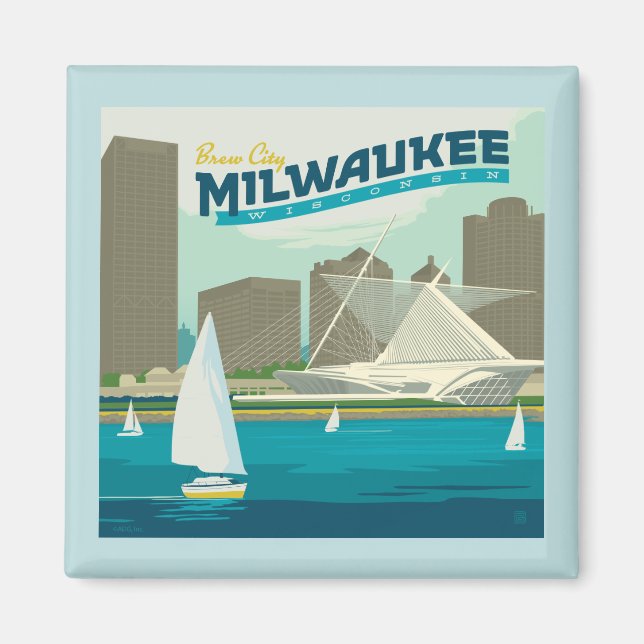 Aimant Port de Milwaukee Wisconsin | Ville de Brew (Devant)