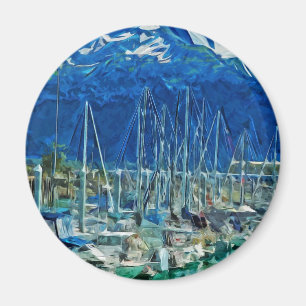 Aimant Port de Seward Alaska Impressionnisme Abstrait