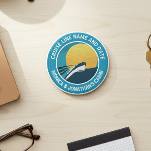 Aimant Porte Cabine de croisière ronde Nom personnalisé