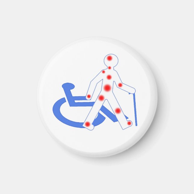 Aimant Porte-clés Badge Rond 7,6 Cm Handicap invisible /  (Devant)