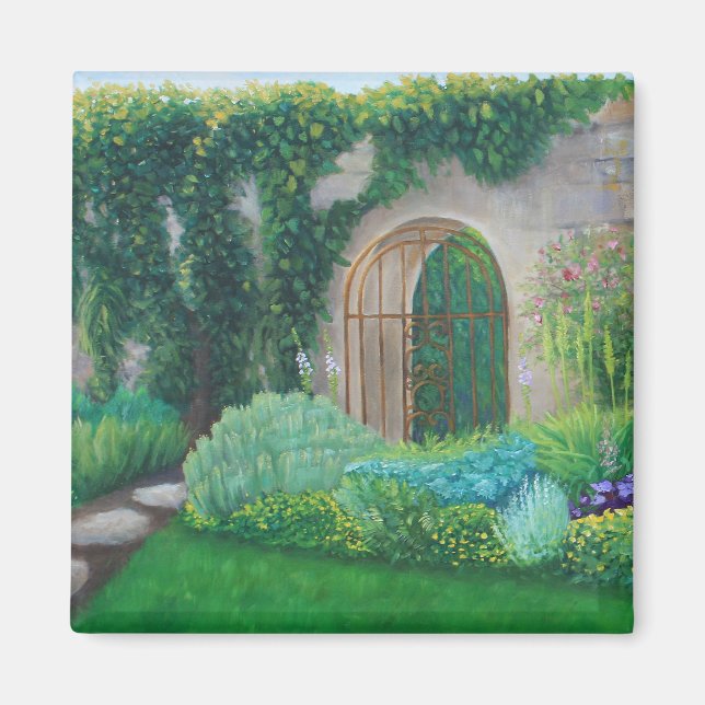 Aimant Porte de jardin, Jardin anglais—Magnet de réfrigér (Devant)