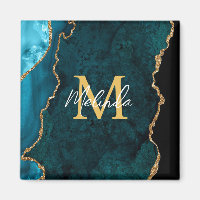 Porte en marbre bleu turquoise et or