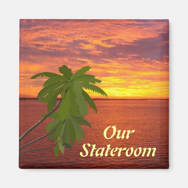 Aimant Porte Marker Tropical Sunset Stateroom Sq. (Devant)