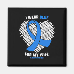Aimant Porter le bleu pour ma femme Alopecia sensibilisat