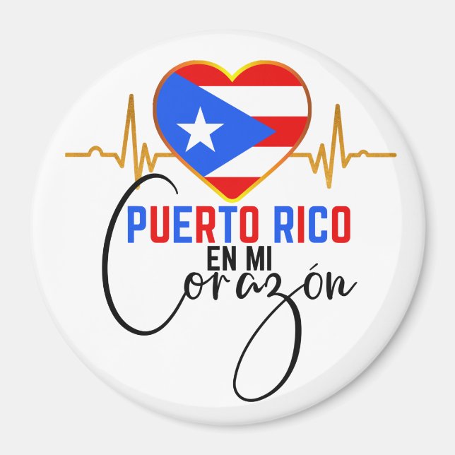 Aimant Porto Rico en mi Corazon Puerto Rican Pride (Devant)