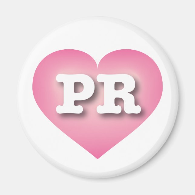 Aimant Porto Rico Pink Fade Heart - J'aime PR (Devant)