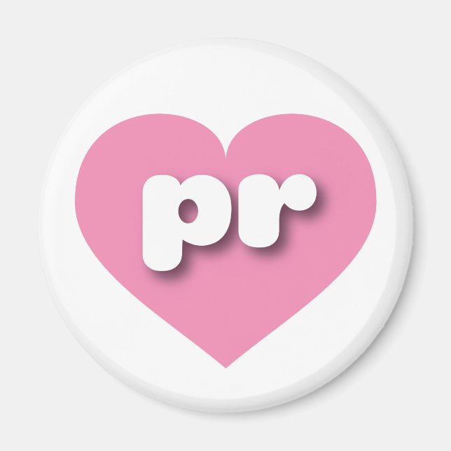 Aimant Porto Rico Pink Heart - I love pr (Devant)
