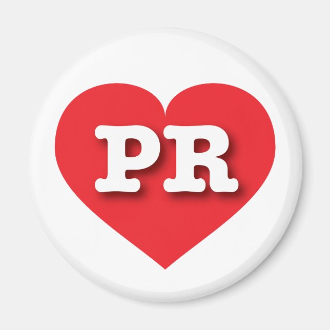 Aimant Porto Rico Red Heart - J'aime PR (Devant)