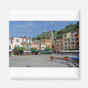 Aimant Portofino, Italie. Carré du village de Portofino