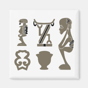 Aimant portrait abstrait tribal africain