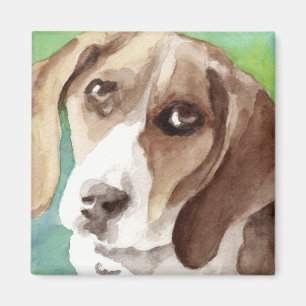 Aimant portrait Beagle aquarelle