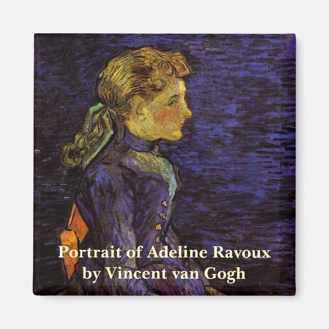 Aimant Portrait d'Adeline Ravoux par Vincent van Gogh (Devant)