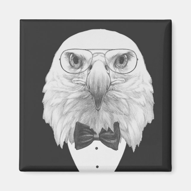 Aimant Portrait d'aigle classique (Devant)