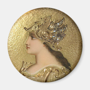 AIMANT PORTRAIT D'ATHÉNA AVEC LE CASQUE D'OR ET LE