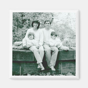 Aimant Portrait de famille classique noir blanc photo gar