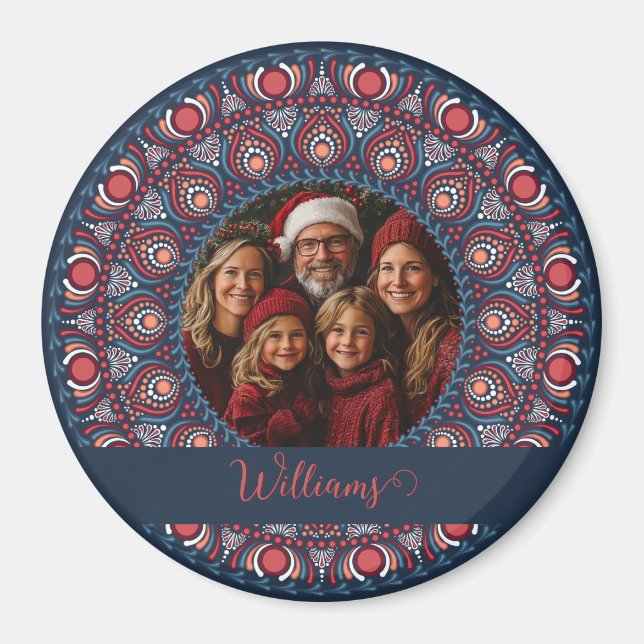 Aimant Portrait de famille personnalisé Russet Christmas  (Devant)