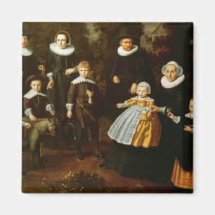 Aimant Portrait de groupe de trois générations d'a