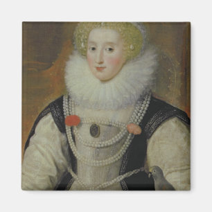 Aimant Portrait de Madame élisabéthaine avec un perroqu