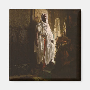 Aimant Portrait de peinture d'art africain de chef maure