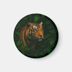 Aimant Portrait de tigre du Bengale majestueux dans la ju