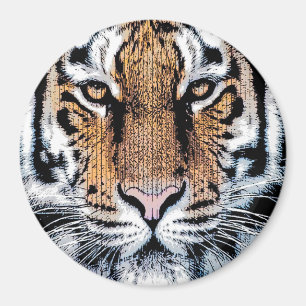 Aimant Portrait de tigre en style Presse Graphique