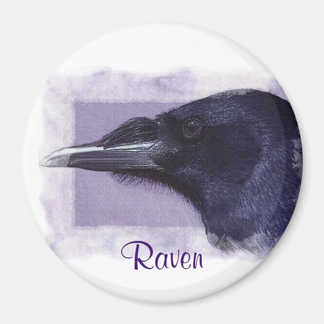 Aimant Portrait d'un Corvid Raven amateurs Art Design (Devant)