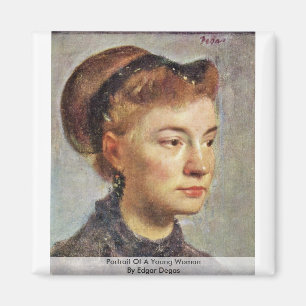 Aimant Portrait d'une jeune femme par Edgar Degas