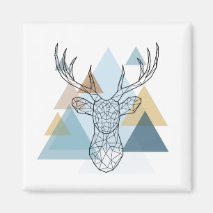 Aimant Portrait géométrique de cerfs communs