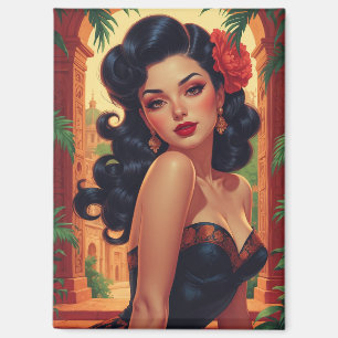 Aimant Portrait glamoureux mexicain de l'encolure