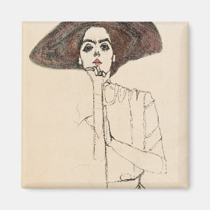 Aimant Portrait of a Woman (1910) by Egon Schiele.