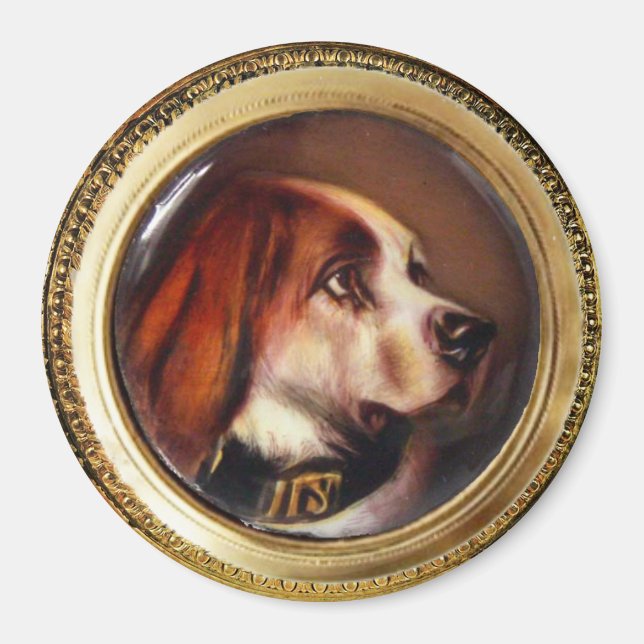 Aimant PORTRAITS DE CHIEN MINIATURE Bloodhound (Devant)