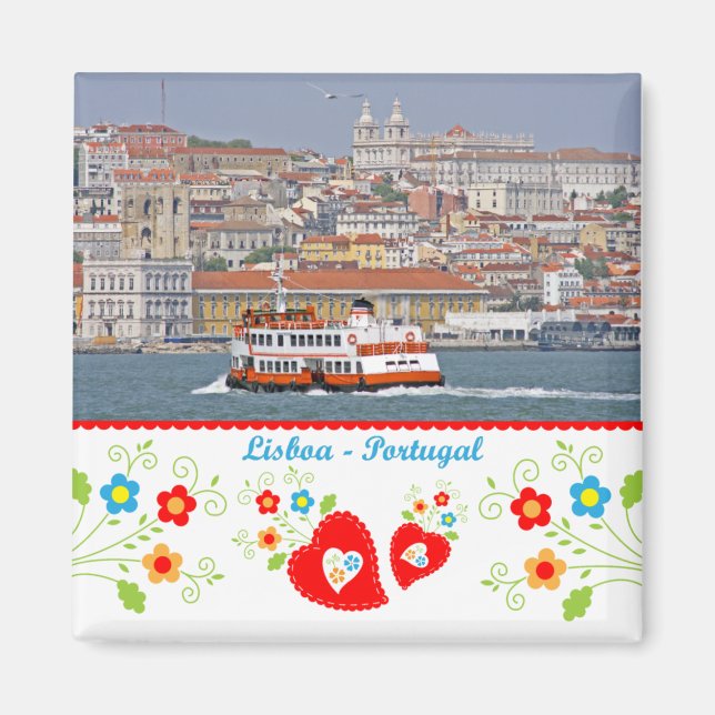 Aimant Portugal en photos - La ville de Lisbonne (Devant)