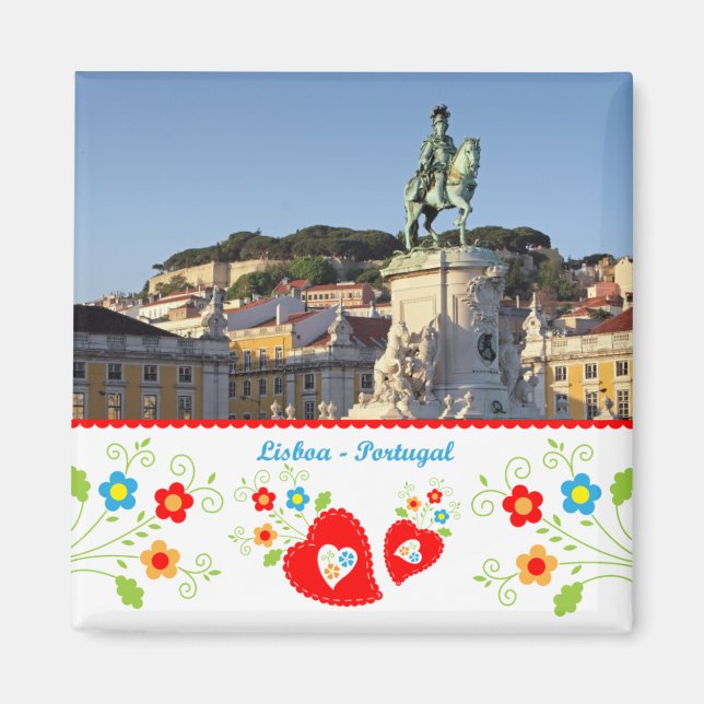 Aimant Portugal en photos - La ville de Lisbonne (Devant)