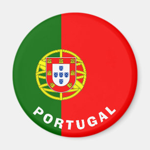Aimant Portugal Inscription Drapeau d'armoiries Vert Roug