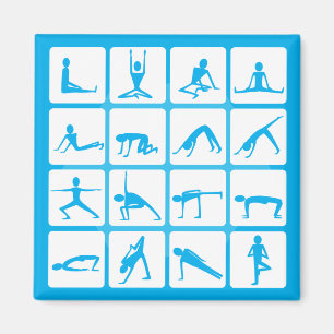 Aimant Poses de fille de yoga