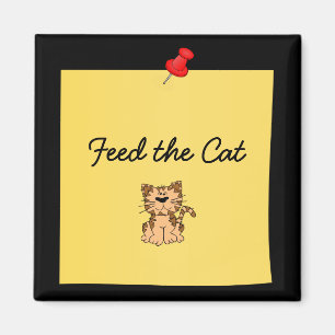 Aimant post-it-note "Feed the Cat"