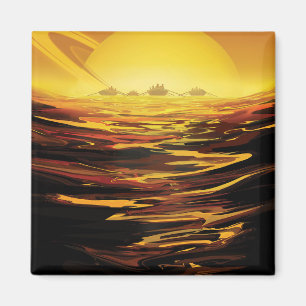 Aimant Poster de l'espace rétro - La plus grande lune de 