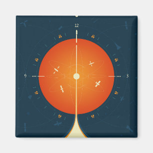 Aimant Poster de l'horloge atomique Deep Space, version o