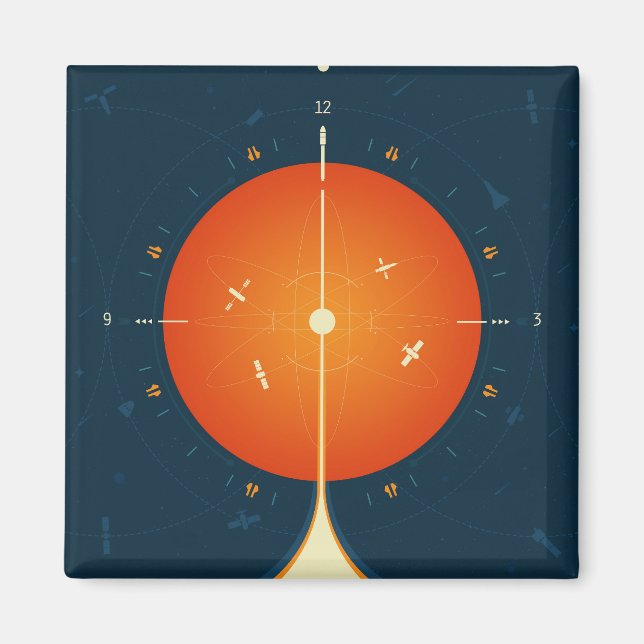 Aimant Poster de l'horloge atomique Deep Space, version o (Devant)