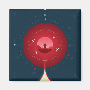 Aimant Poster de l'horloge atomique Deep Space, version r