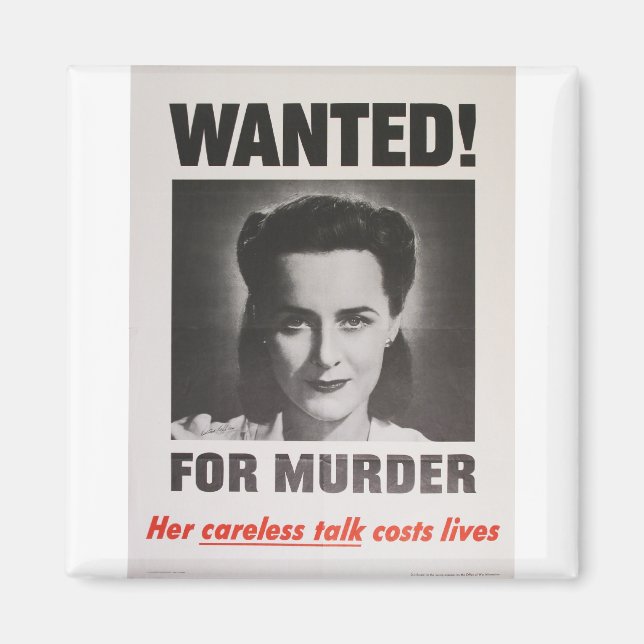 Aimant Poster de propagande "Recherché pour meurtre" 2ÈME (Devant)