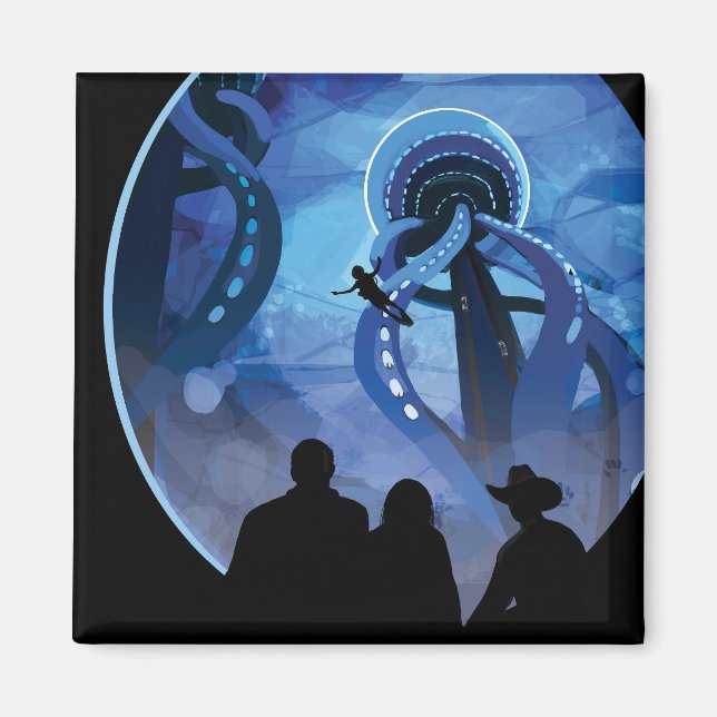 Aimant Poster de voyage Retro Space - Jupiter's Moon Euro (Devant)