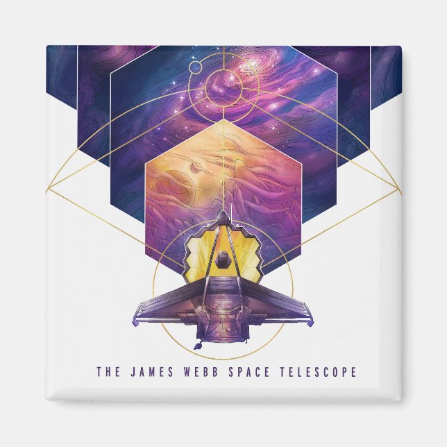 Aimant Poster du télescope spatial James Webb. (Devant)