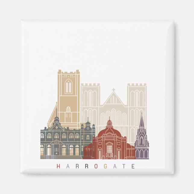 Aimant Poster d'une skyline Harrogate (Devant)