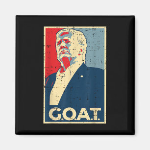 Aimant Poster Trump 2024 de la chèvre de Trump - Uni, Bl