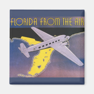 Aimant Poster Vintage voyage, Floride d'avion