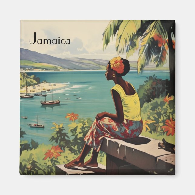 Aimant Poster Vintage voyage Jamaïcaine (Devant)