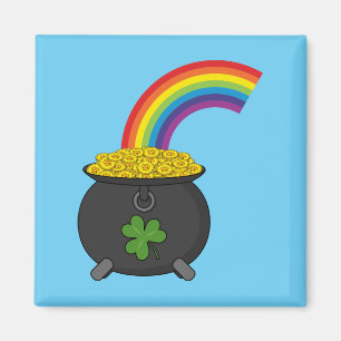 Aimant Pot de dessin en or arc-en-ciel